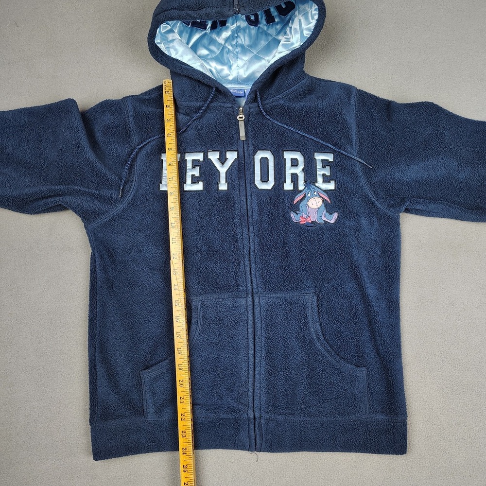 Y2K Disney Eeyore "True Blue" Fleece‎ Hoodie Adult Small Embroidered Big Logo - Picture 7 of 12